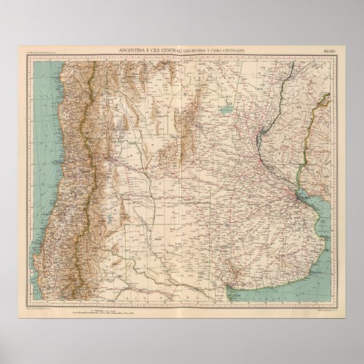 16061 Zentralargentinien und Chile Poster (Vorne)