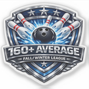 160+ Bowling Durchschnitt Herbst-/Winter-Liga Aufkleber