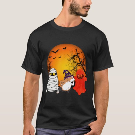 160 Guinea Pig Halloween Pumpkin T-Shirt (Vorderseite)