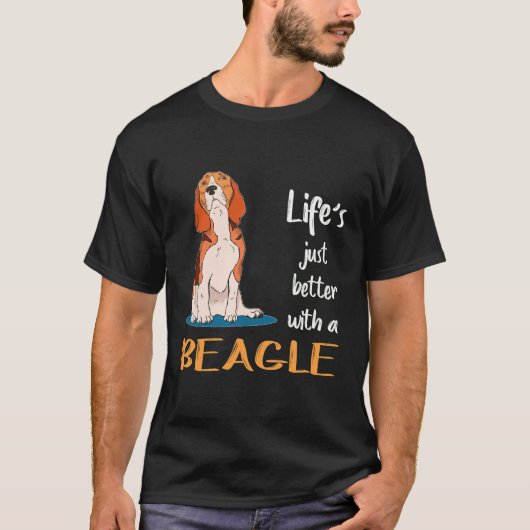 160 Leben einfach besser mit einem Beagle T-Shirt (Vorderseite)