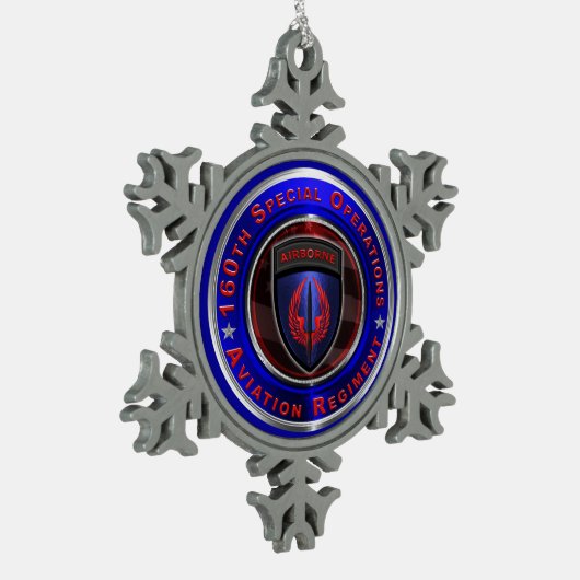 160. Special Operations Aviation Regiment "SOAR" Schneeflocken Zinn-Ornament (Links)