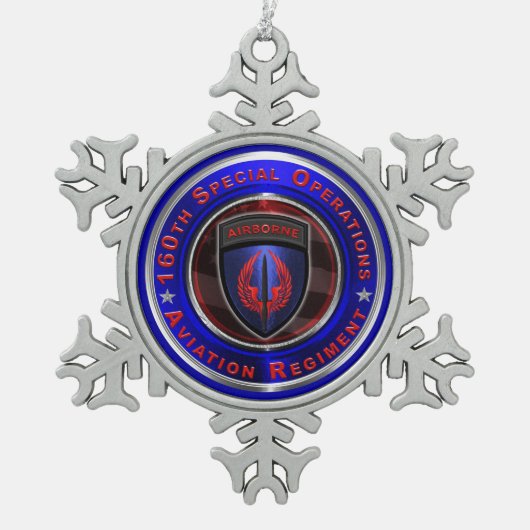 160. Special Operations Aviation Regiment "SOAR" Schneeflocken Zinn-Ornament (Vorderseite)