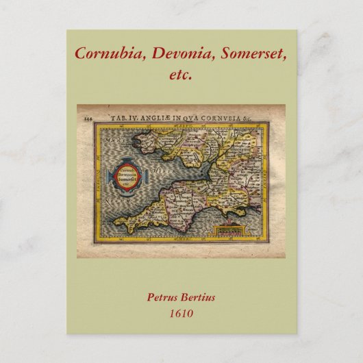 1610 Karte von Cornwall, Devon, Somerset, etc... (Vorderseite)