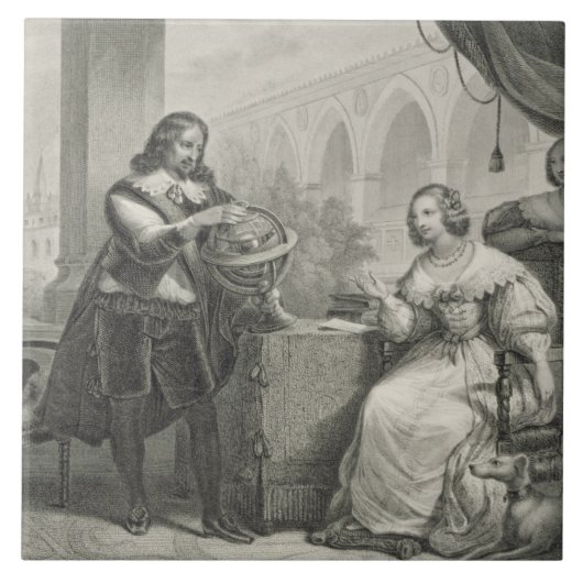 (1626-89) Königin Christinas Schweden, von einer Fliese (Vorderseite)