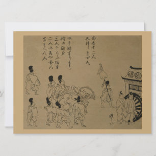 1626 Kan’ei Gyōkō 寛永行幸 Kano-Schule Japan Holzschni Feiertagskarte