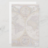 1626 Vintage Weltkarte Briefpapier (Vorne/Hinten)