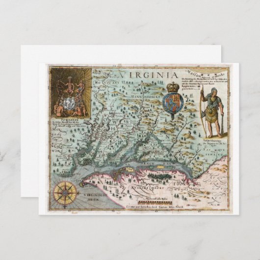 1627 Virginia Karte (Vorne/Hinten)