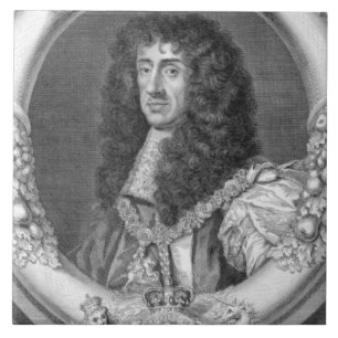 (1630-85) König Charles-II Großbritannien und Zo Fliese