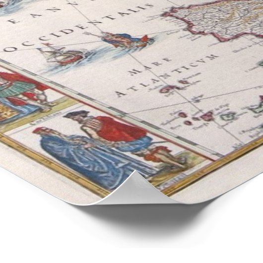 1630 Karte Europas Poster (Ecke)