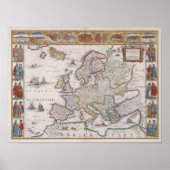 1630 Karte Europas Poster (Vorne)