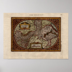 1631 Karte: Geldria Ducatus von Mercator-Hondius Poster