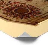 1633 Atlantik Portolan Chart - Pascoal Roiz Poster (Ecke)