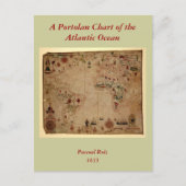 1633 Atlantik Portolan Chart - Pascoal Roiz Postkarte (Vorderseite)