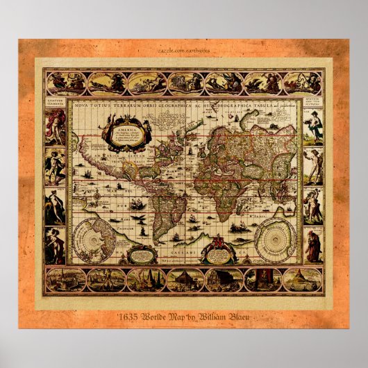 1635 Old World Map Poster (Vorne)