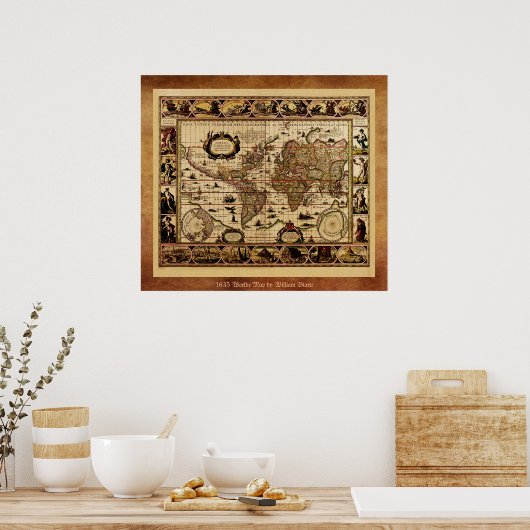 1635 Old World Map Poster (Küche)