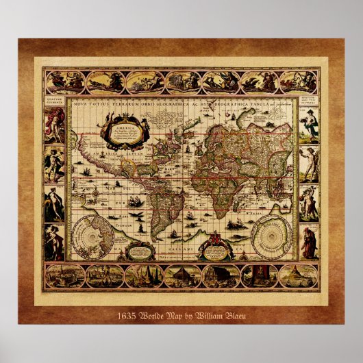 1635 Old World Map Poster (Vorne)