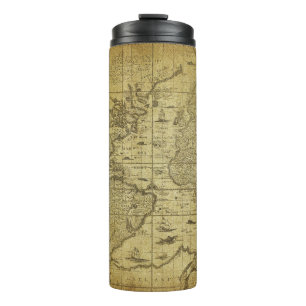 1635 Weltkarte: Vintage-Stil Thermosbecher