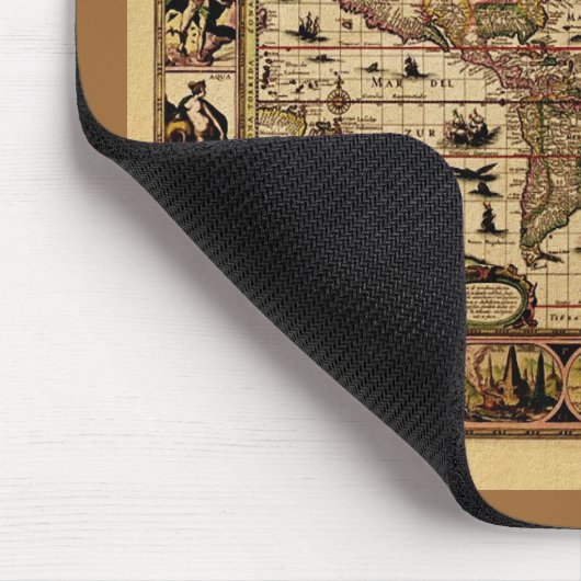 1635 Weltkarte von Willem Blaeu Mousepad (Ecke)