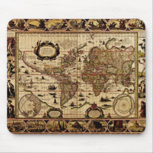 1635 World Map Mousepad