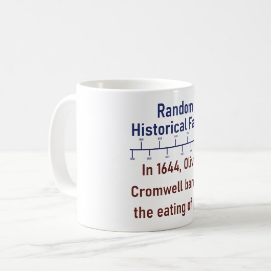 1644 verbot Oliver Cromwell - Geschichtsfakt Kaffeetasse (Vorderseite Links)