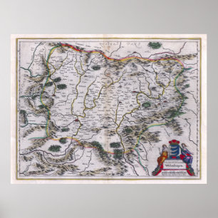 1647 Siebenbürtige Karte Poster