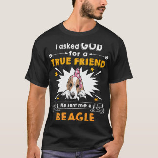 164 Fragte Gott Wahrer Freund ein Beagle T-Shirt
