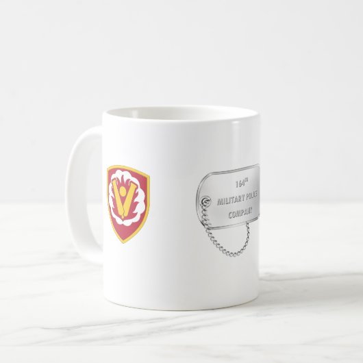 164. Military Police Co Hundeschild Kaffee Tasse (Vorderseite Links)