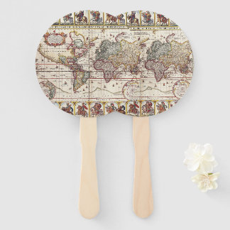 1652 Karte der Welt, Doncker Sea Atlas Weltkarte Fächer