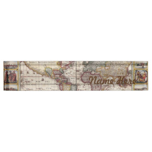 1652 Karte der Welt, Doncker Seeatlas-Weltkarte Namensplakette