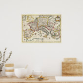 1657 Jansson Karte des Reiches von Charlemagne Poster (Küche)