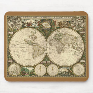1660 Frederick de Wit Alte Weltkarte Mousepad