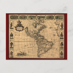 1660 - Historische Karte Nord- und Südamerika