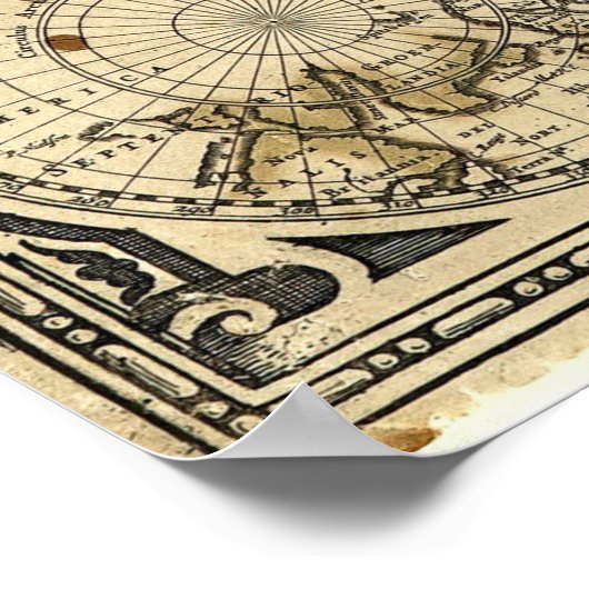 1660 Weltkarte von Frederick de Wit Poster (Ecke)