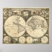 1660 Weltkarte von Frederick de Wit Poster (Vorne)