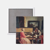 1665, a Man and a Women Seated by a Virginal, c.16 Magnet (Vorderseite/Rückseite)