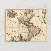 1670 America Map Postcard Postkarte (Vorderseite)