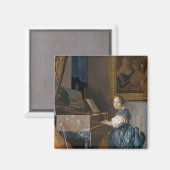 1670, eine junge Lady mit Sitz in einer Jungfrau Magnet (Vorderseite/Rückseite)