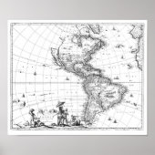 1671 Karte Totius Americae Beschreibung Poster (Vorne)