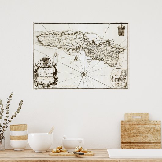 1671 St. Croix Jungfrau Islands Danish West Indi K Poster (Küche)