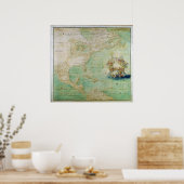 1681 Map of Early America von Claude Abbot Bernou Poster (Küche)