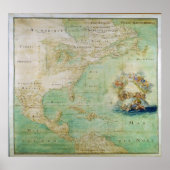 1681 Map of Early America von Claude Abbot Bernou Poster (Vorne)