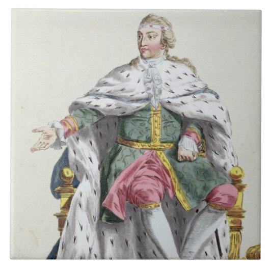 (1682-1718) König Charles-XII Schweden von 'Receu Fliese (Vorderseite)