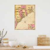 1683 South Carolina Karte Poster (Küche)