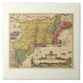 1685 Map - New Belgium, The New World, New England Fliese (Vorderseite)