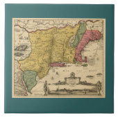 1685 Map - New Belgium, The New World, New England Fliese (Vorderseite)