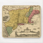 1685 Map - New Belgium, The New World, New England Mousepad (Vorne)