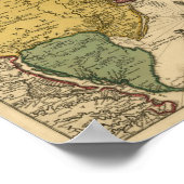 1685 Map - New Belgium, The New World, New England Poster (Ecke)