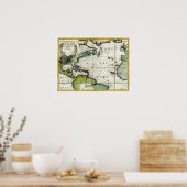 1691 Atlantische Schönheitskarte Poster (Küche)