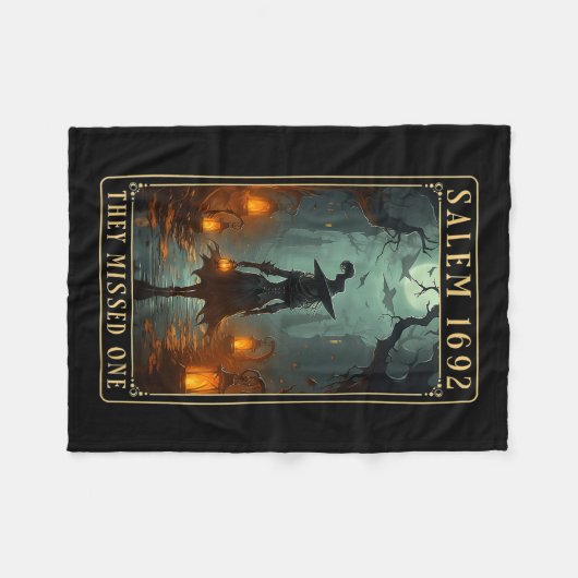 1692 fehlte eine Halloween-Hexe Fleecedecke (Vorderseite (Horizontal))