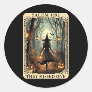 1692 Halloween Sie verpassten eine Tarot Card Wo Runder Aufkleber